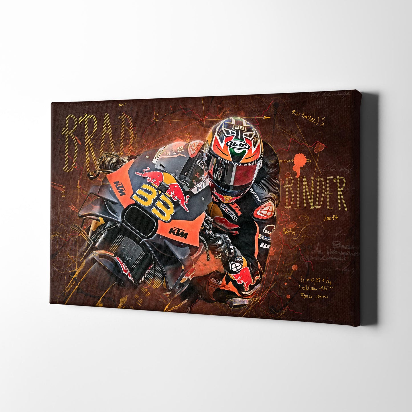 Leinwand Kunstdruck - Brad Binder - "orange"