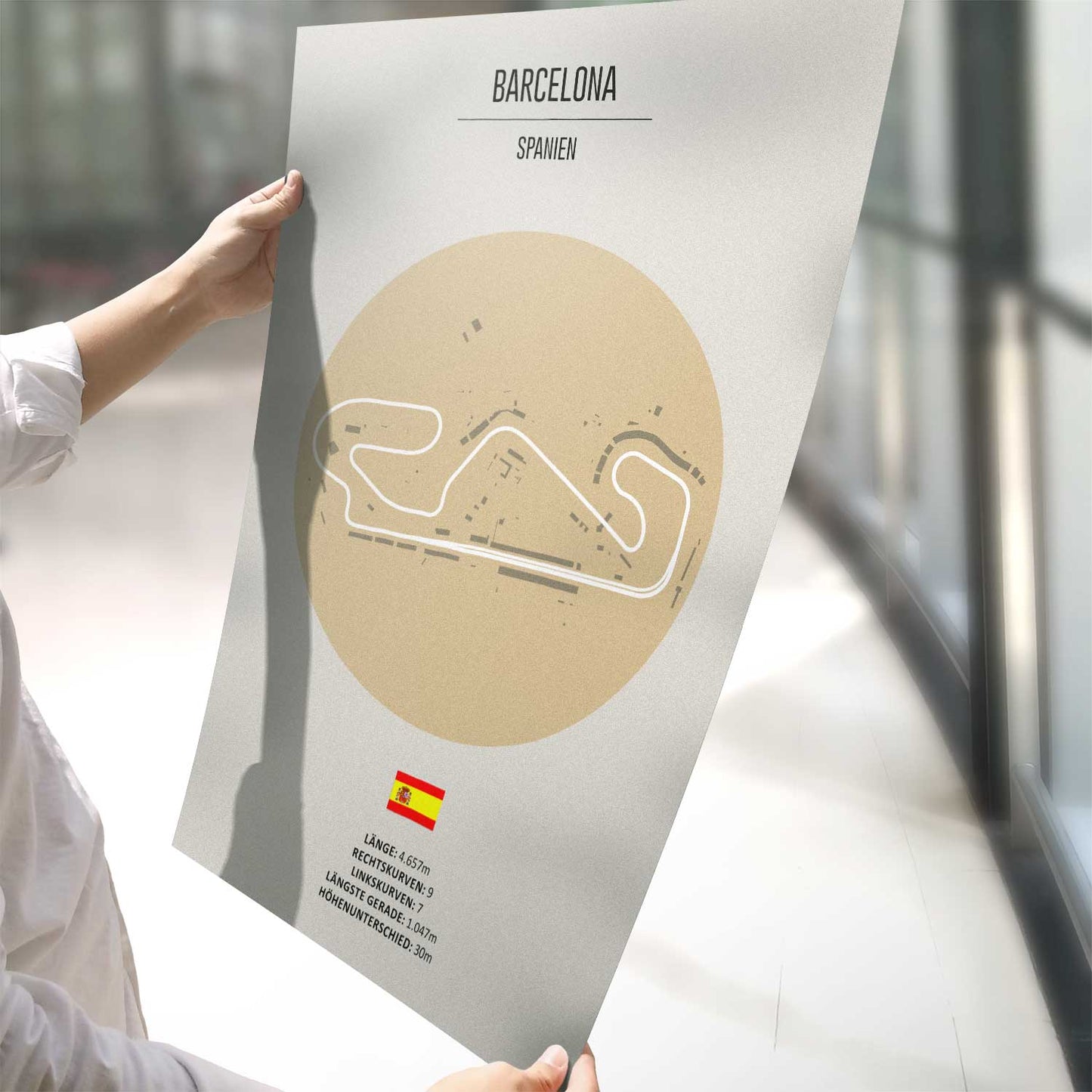 Poster der MotoGP und Formel 1 Rennstrecke "Barcelona"