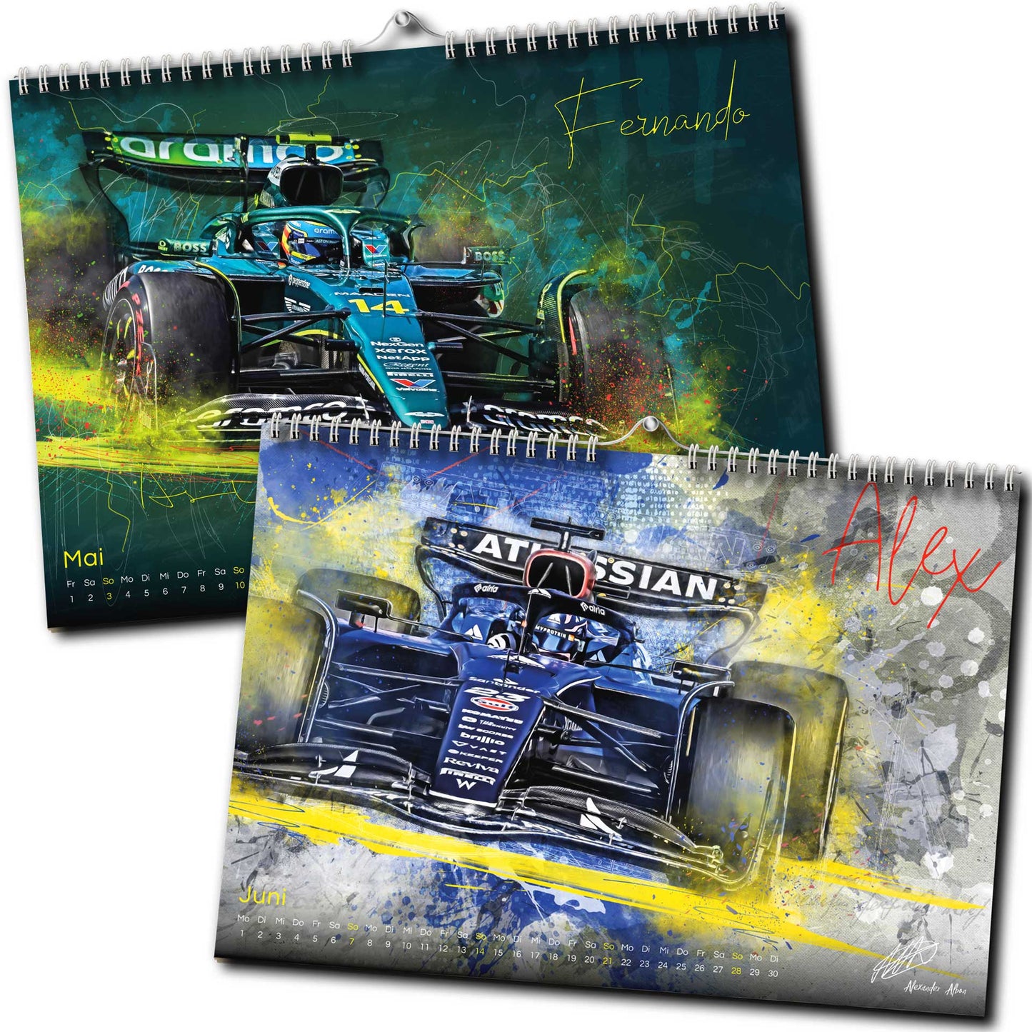 PITLANE1 | Formel 1 Kalender 2026 | DINA3 | Wandkalender Formel1 | ca. 42x30cm | Artwork Edition
