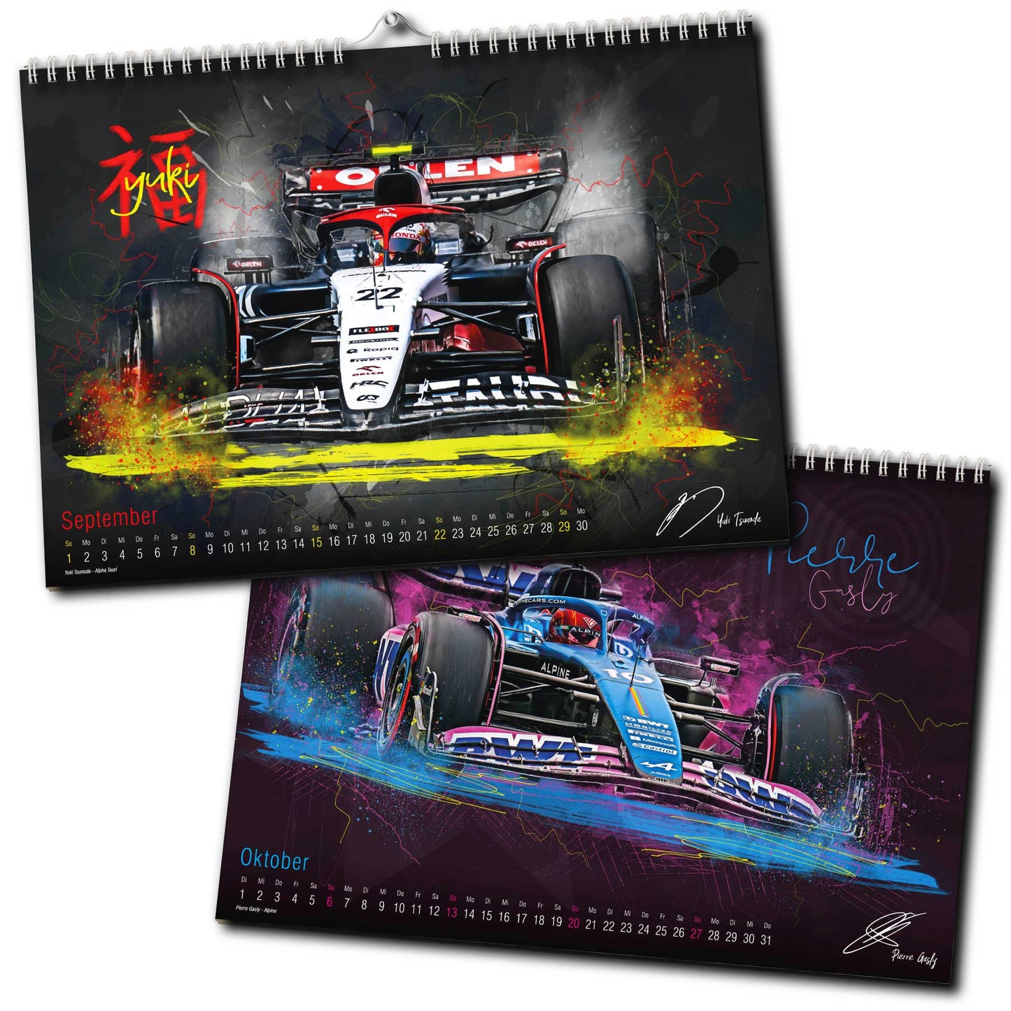 PITLANE1 | Formel 1 Kalender 2024 | DINA3 | Wandkalender Formel1 | ca. 42x30cm | Artwork Edition