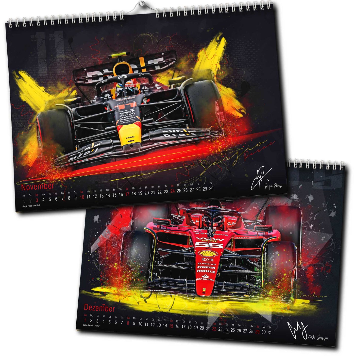 PITLANE1 | Formel 1 Kalender 2024 | DINA3 | Wandkalender Formel1 | ca. 42x30cm | Artwork Edition