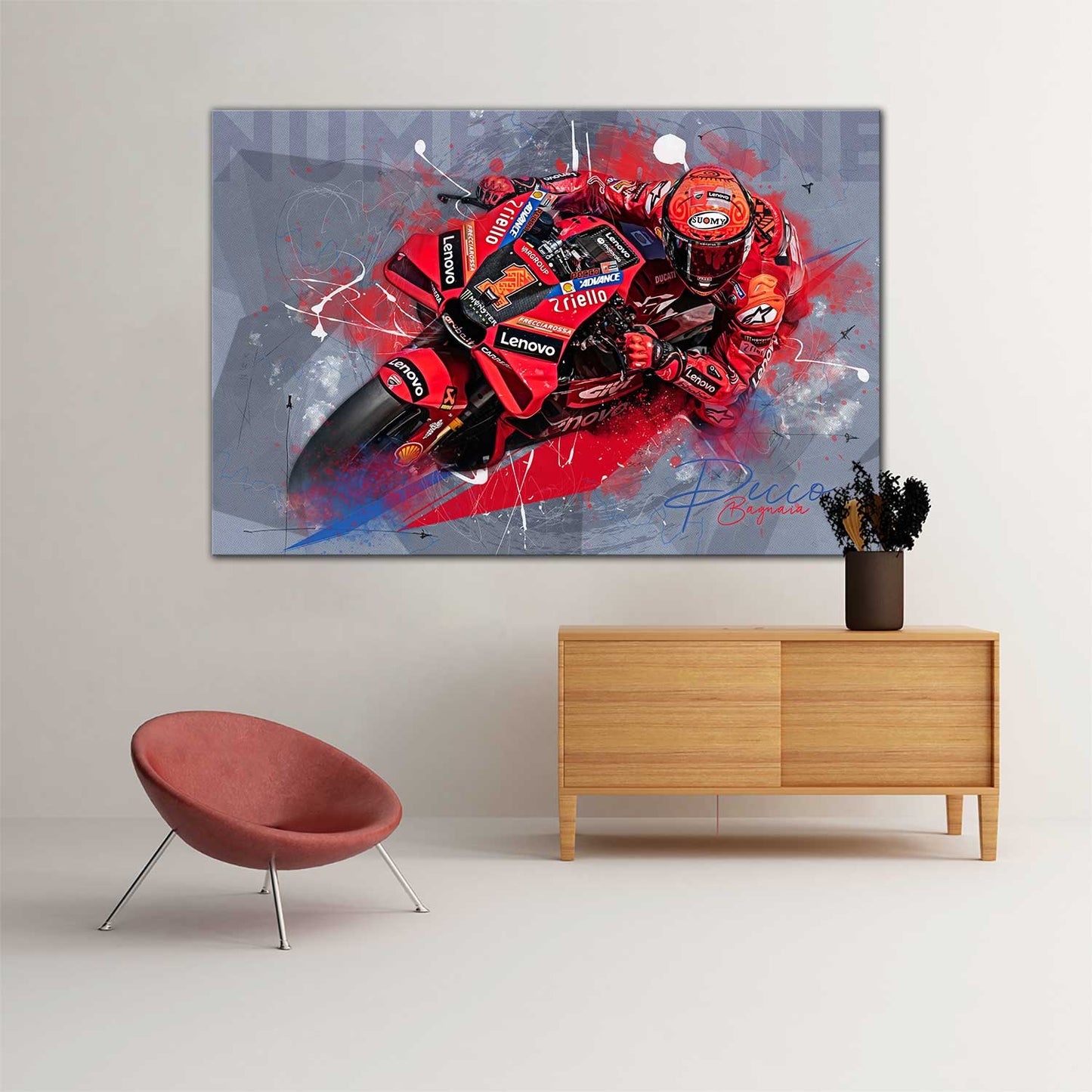 Leinwand Kunstdruck - Francesco Bagnaia - "Number One"