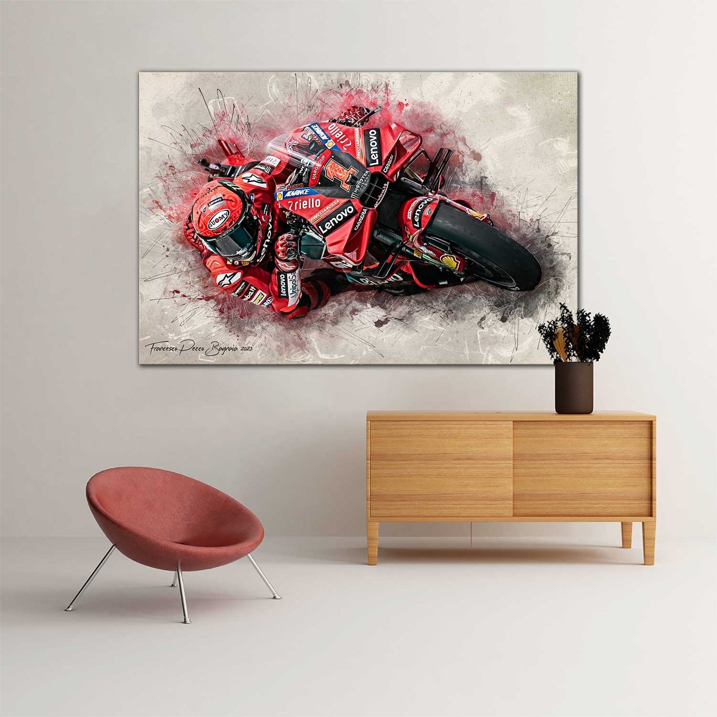 Leinwand Kunstdruck - Pecco Bagnaia - "Classic 23"