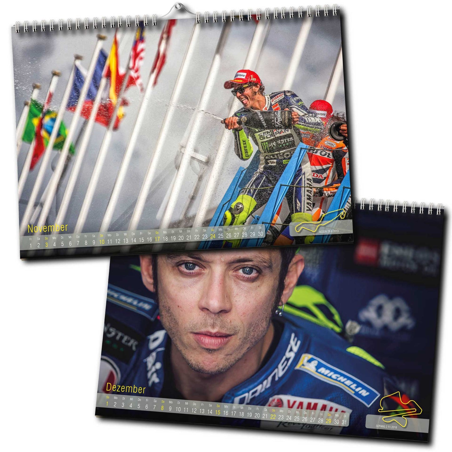 Valentino Rossi Kalender 2024 - Premium Wandkalender im Format DIN A2 - RIESIG