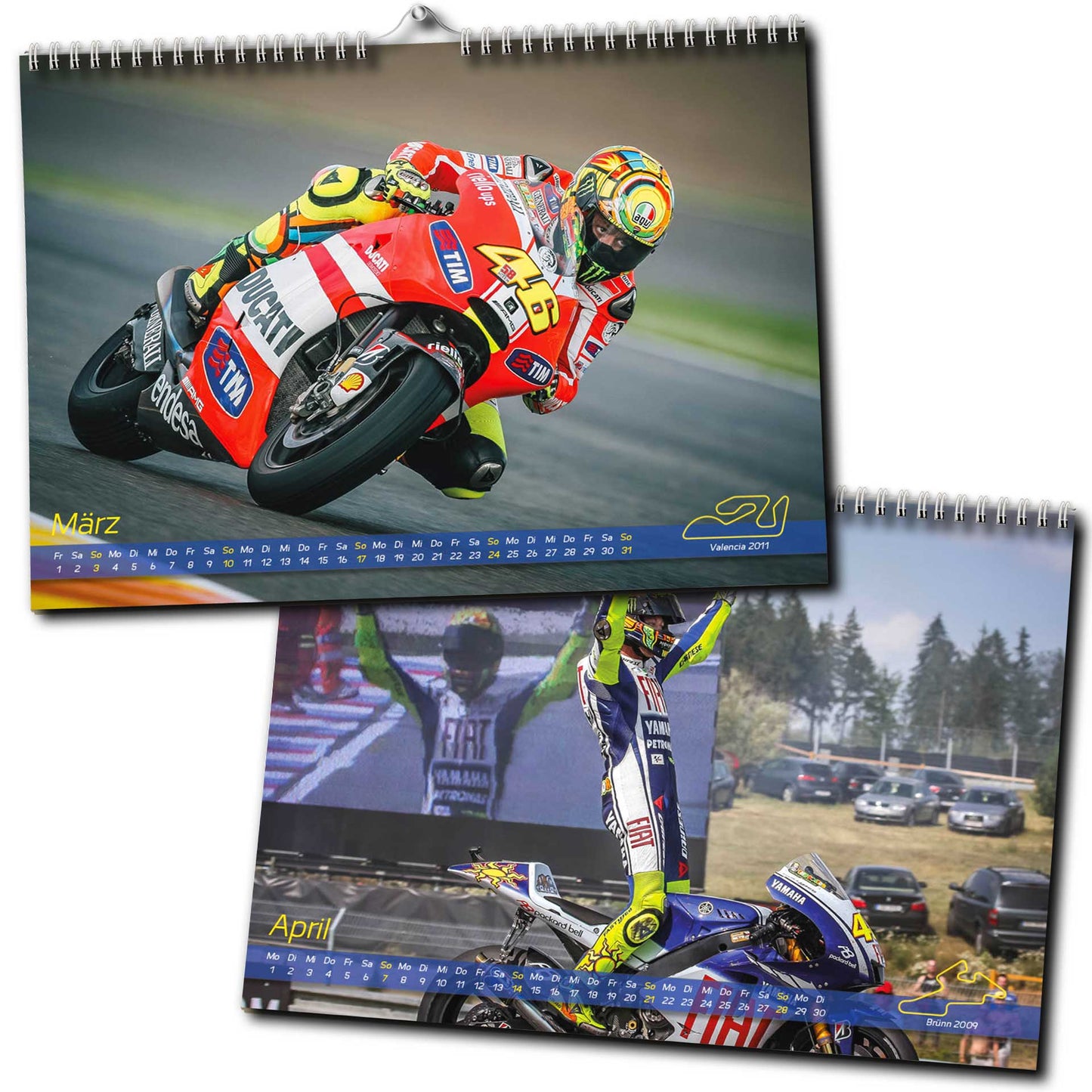 Valentino Rossi Kalender 2024 | DINA3 | Wandkalender Valentino Rossi | ca. 40x30 | MotoGP Kalender