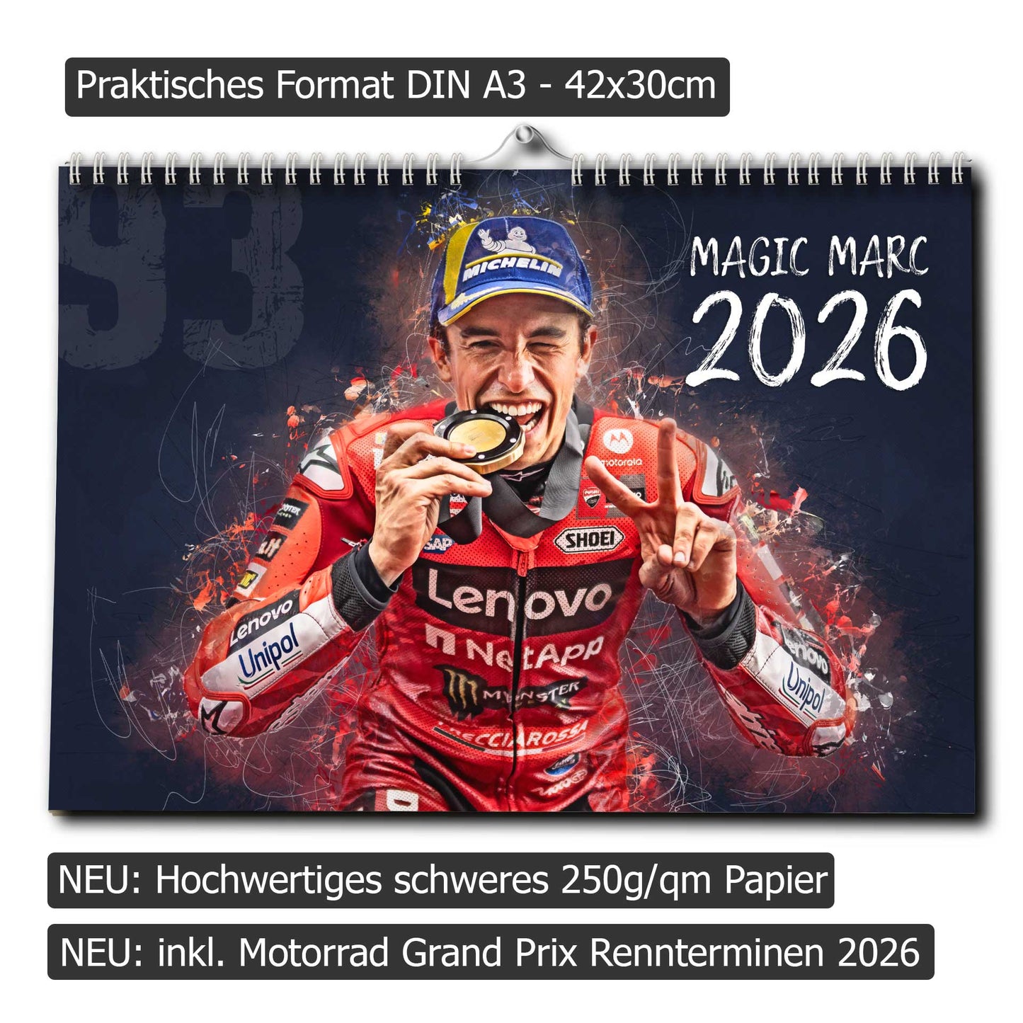 Magic Marc Kalender 2026, MotoGP, Wandkalender - M. Marquez