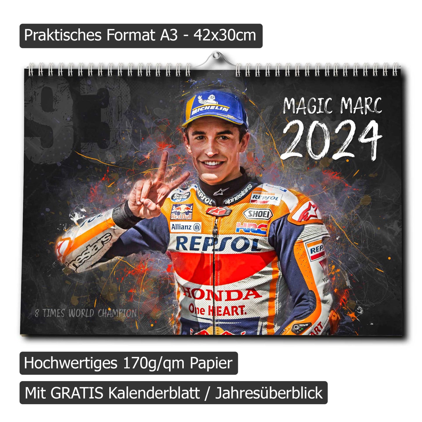 Magic Marc Kalender 2024, MotoGP, Wandkalender - M. Marquez