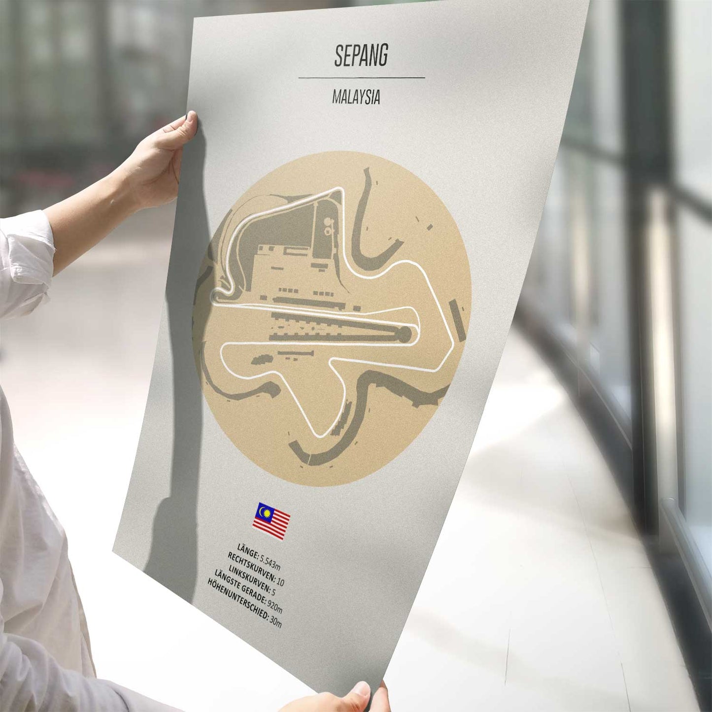Poster der MotoGP und Formel 1 Rennstrecke "Sepang"