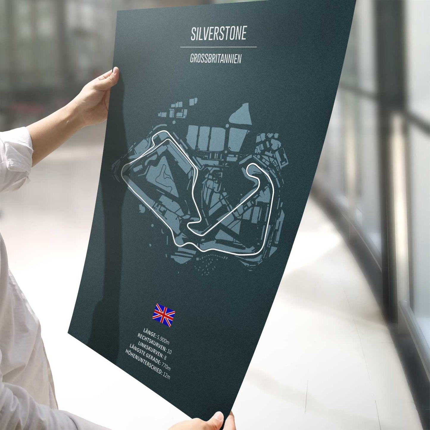 Poster der MotoGP und Formel 1 Rennstrecke "Silverstone"