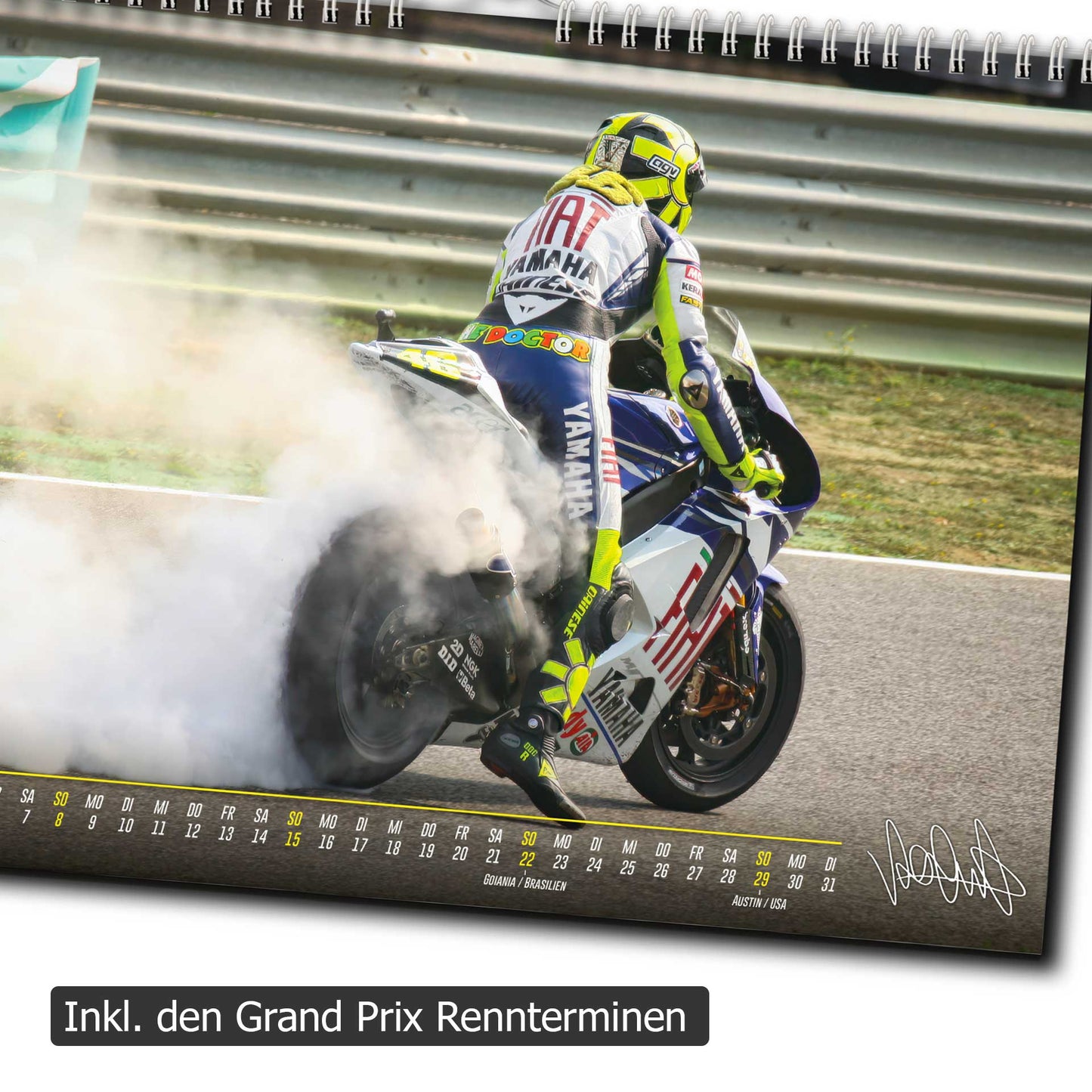 Valentino Rossi Kalender 2026 | DINA3 | Wandkalender Valentino Rossi | ca. 42x30 | MotoGP Kalender