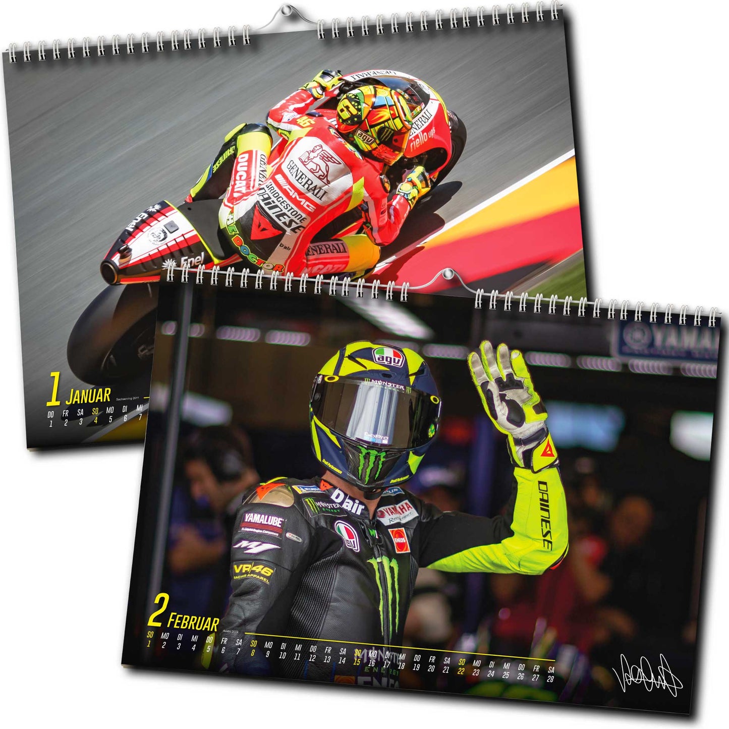 Valentino Rossi Kalender 2026 | DINA3 | Wandkalender Valentino Rossi | ca. 42x30 | MotoGP Kalender