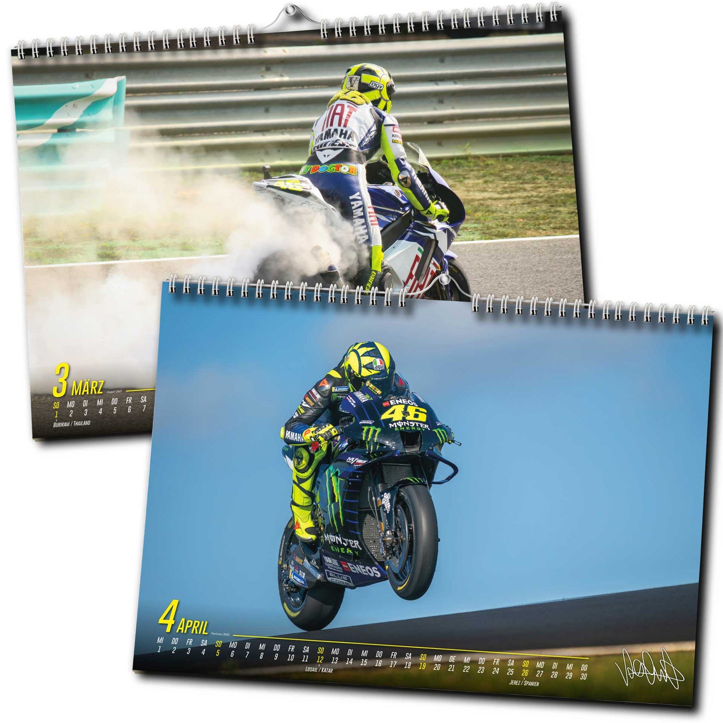Valentino Rossi Kalender 2026 | DINA3 | Wandkalender Valentino Rossi | ca. 42x30 | MotoGP Kalender