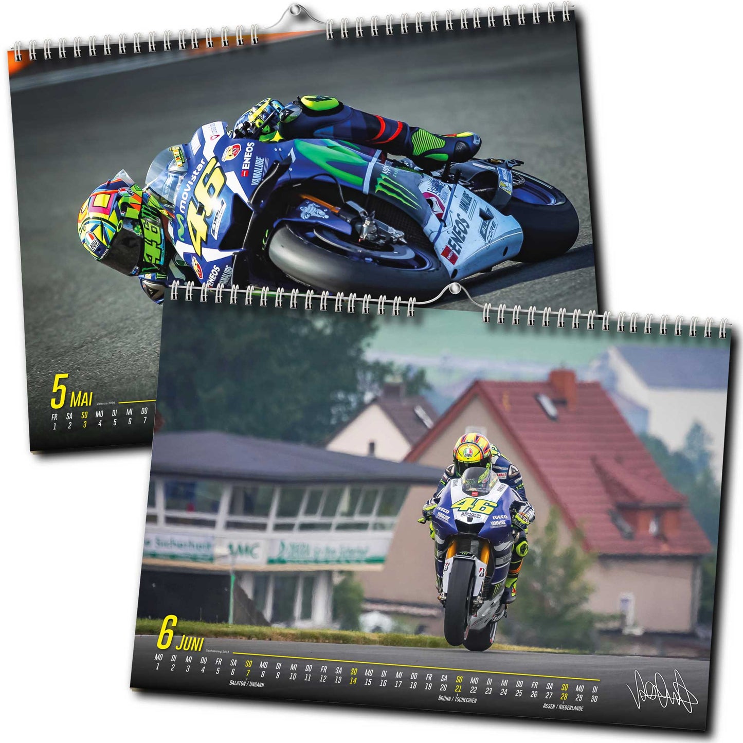 Valentino Rossi Kalender 2026 | DINA3 | Wandkalender Valentino Rossi | ca. 42x30 | MotoGP Kalender