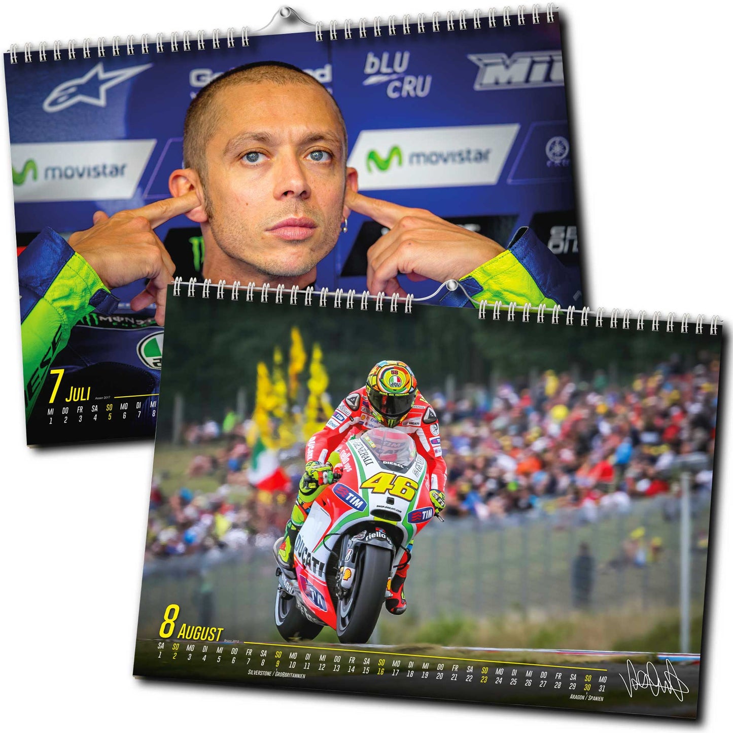Valentino Rossi Kalender 2026 | DINA3 | Wandkalender Valentino Rossi | ca. 42x30 | MotoGP Kalender