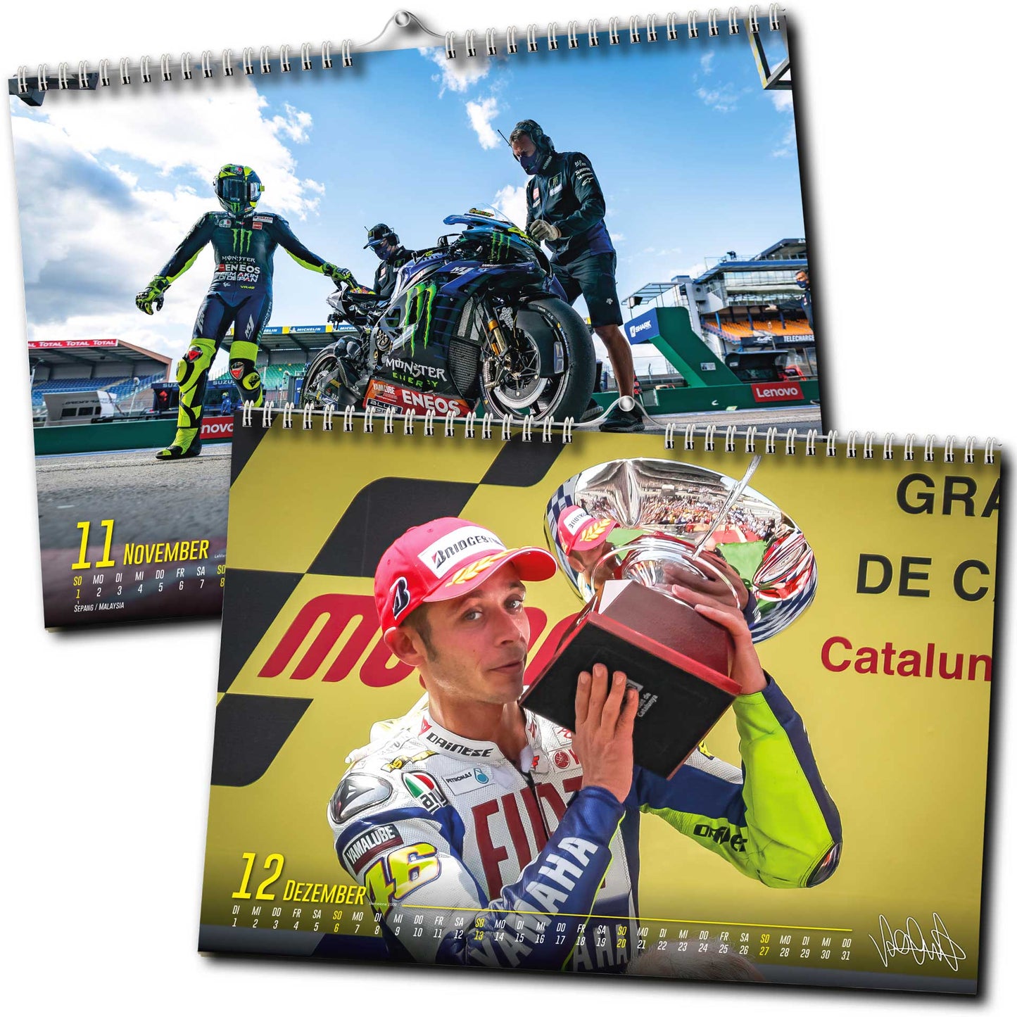 Valentino Rossi Kalender 2026 | DINA3 | Wandkalender Valentino Rossi | ca. 42x30 | MotoGP Kalender
