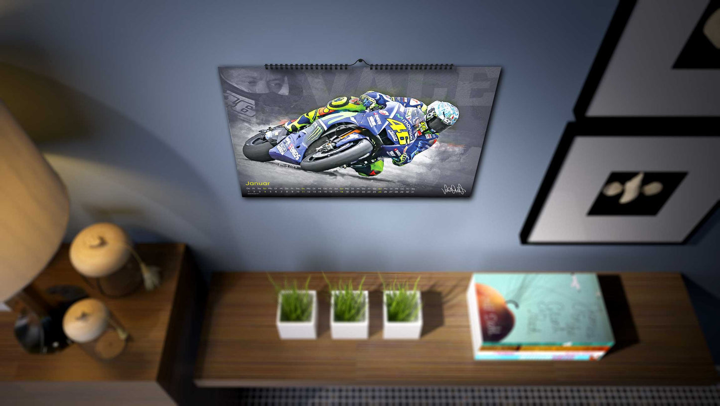 Valentino Rossi Kalender 2026 - Premium Wandkalender im Format DIN A2 - RIESIG