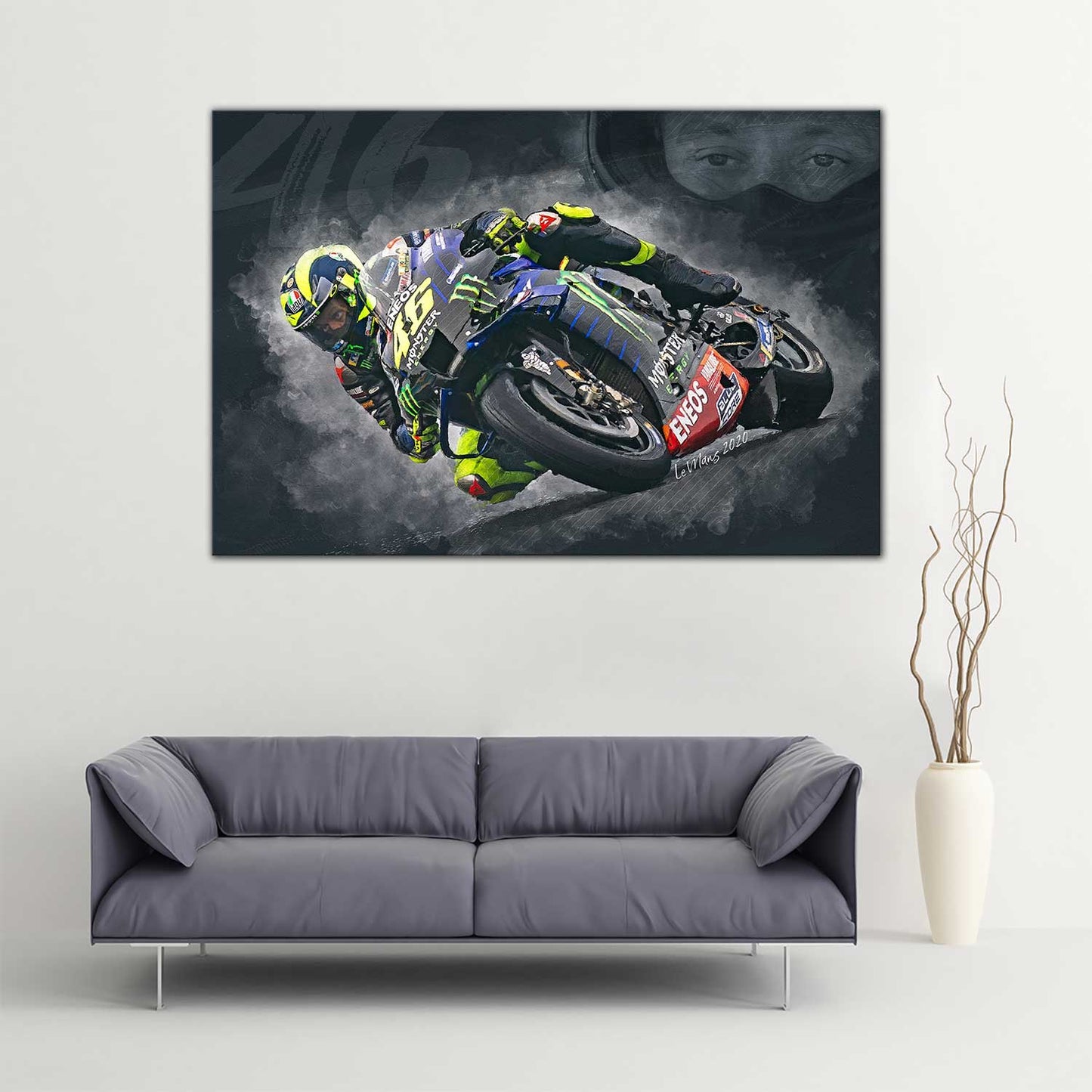 Leinwand Kunstdruck - Valentino Rossi - "46" - VR90
