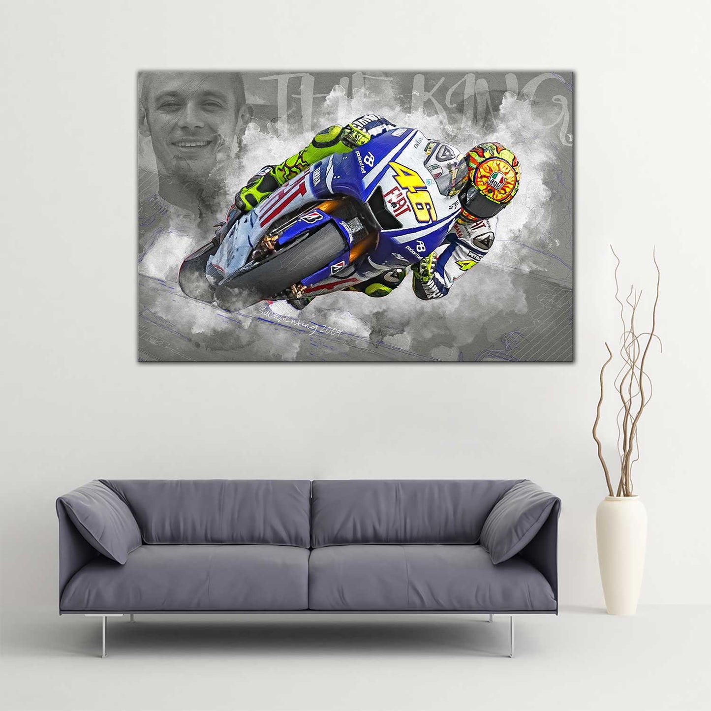 Leinwand Kunstdruck - Valentino Rossi - "The King" - VR95