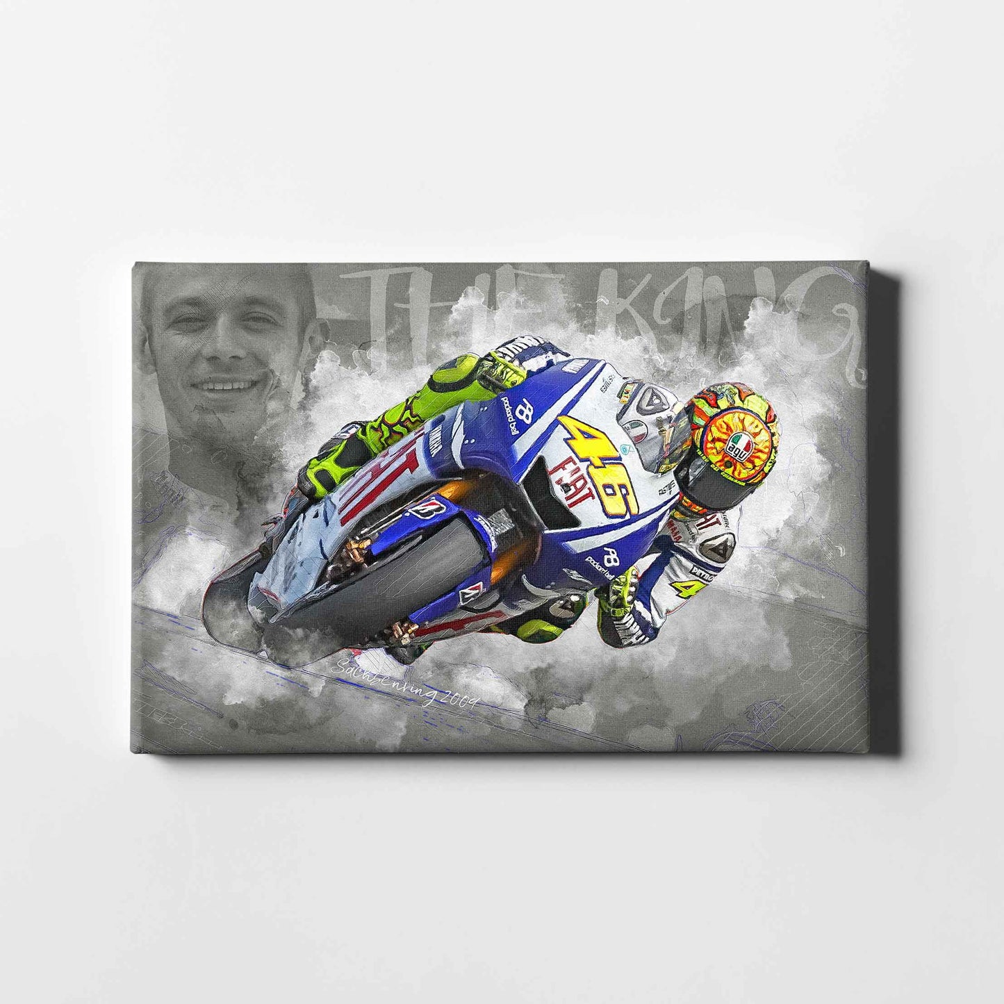 Leinwand Kunstdruck - Valentino Rossi - "The King" - VR95