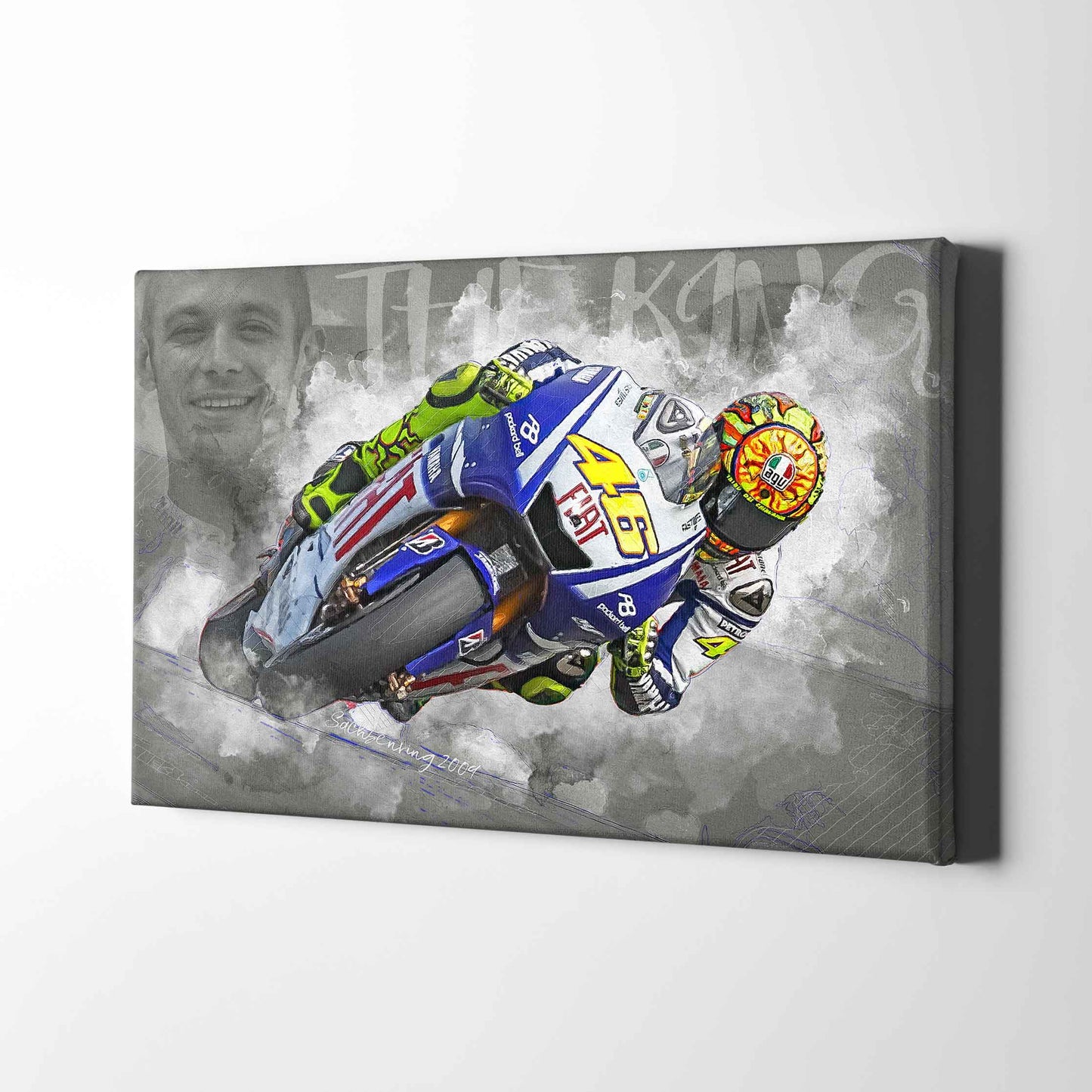 Leinwand Kunstdruck - Valentino Rossi - "The King" - VR95