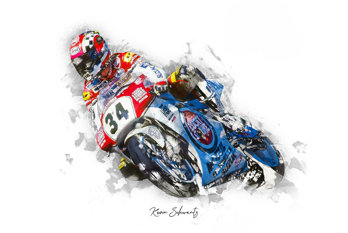 Kevin Schwantz - Kunstdruck gerahmt - 40 x 30 cm