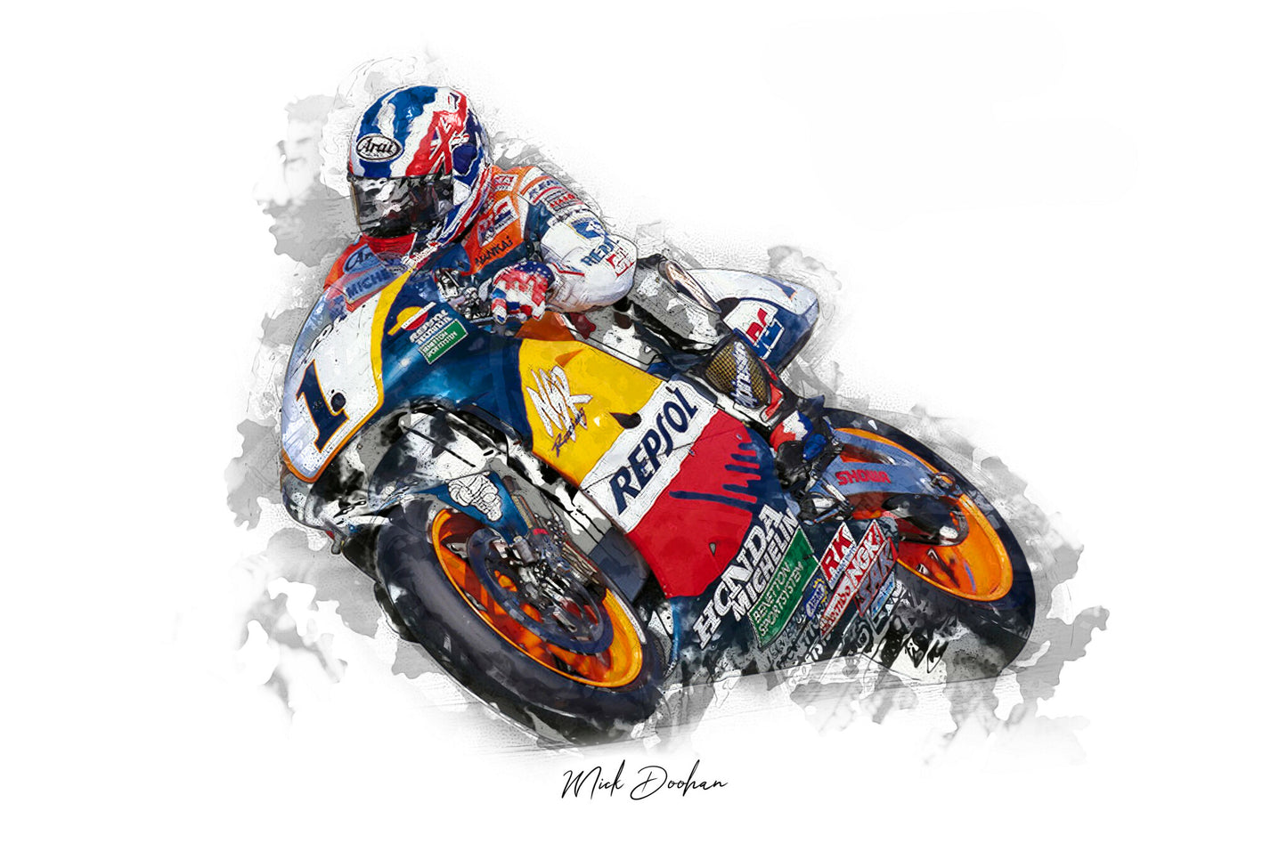 Mick Doohan - Kunstdruck gerahmt - 40 x 30 cm