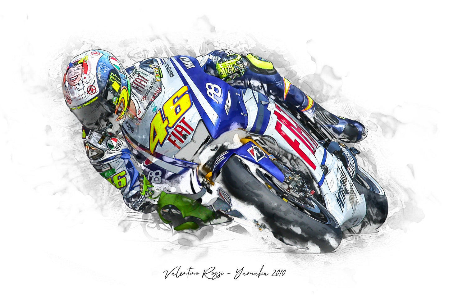 Valentino Rossi - Yamaha 2010 - Kunstdruck gerahmt - 40 x 30 cm