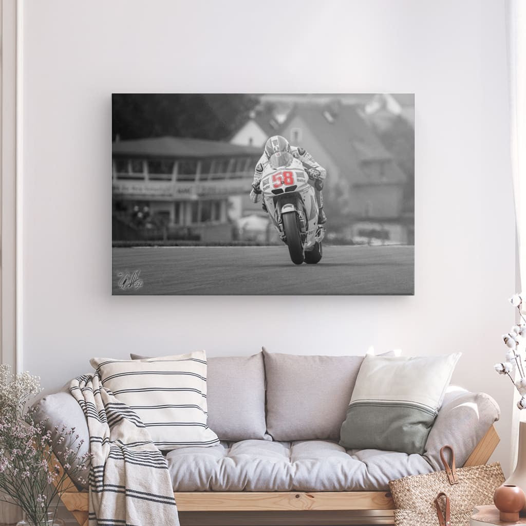 Leinwand Kunstdruck - Marco Simoncelli "Sachsenring" - SR16