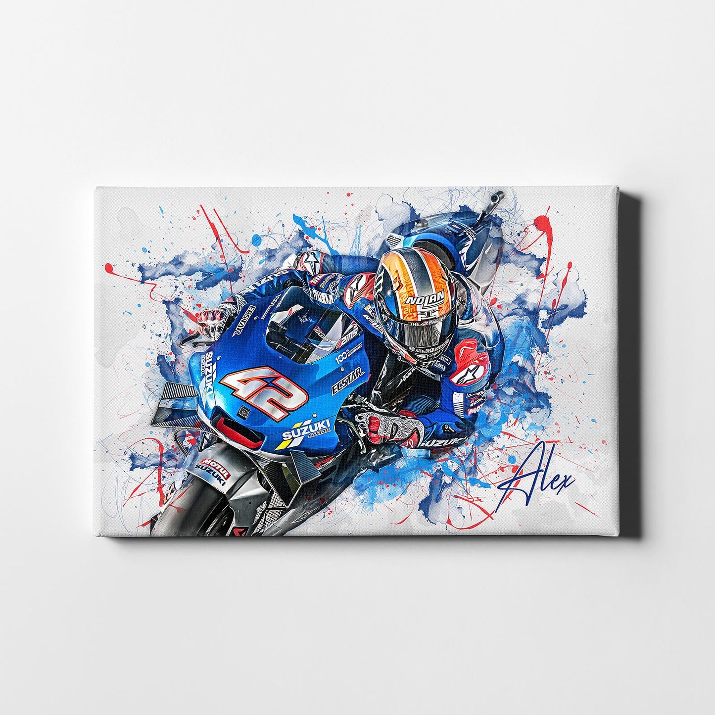 Leinwand Kunstdruck - Alex Rins - "Blue Splash" - AR03