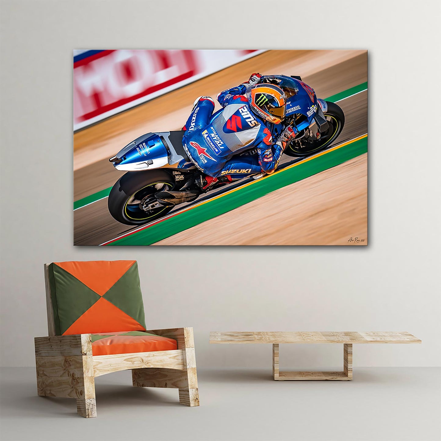 Leinwand Kunstdruck - Alex Rins - "Aragon" - AR04