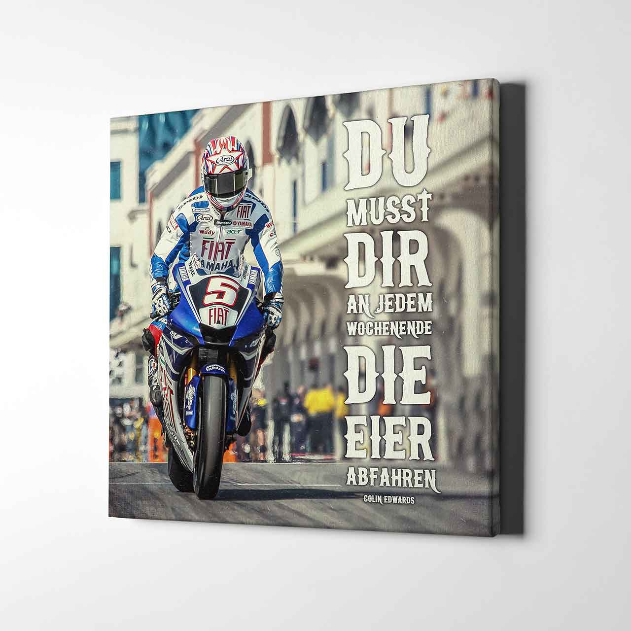 Leinwand Kunstdruck - Colin Edwards - "Zitat Eier" - CE01