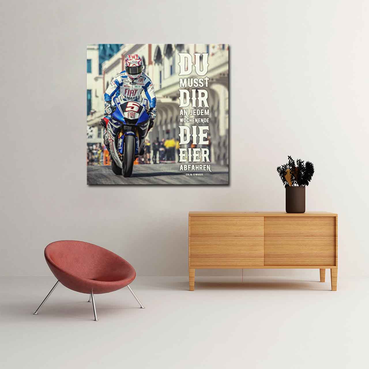 Leinwand Kunstdruck - Colin Edwards - "Zitat Eier" - CE01