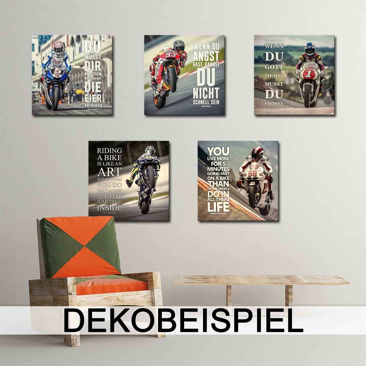 Leinwand Kunstdruck - Colin Edwards - "Zitat Eier" - CE01