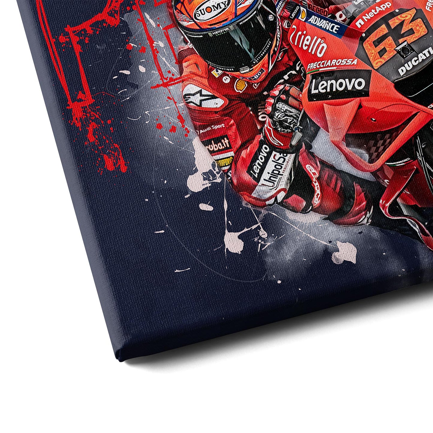 Leinwand Kunstdruck - Pecco Bagnaia - "Pecco" - FB01 -
