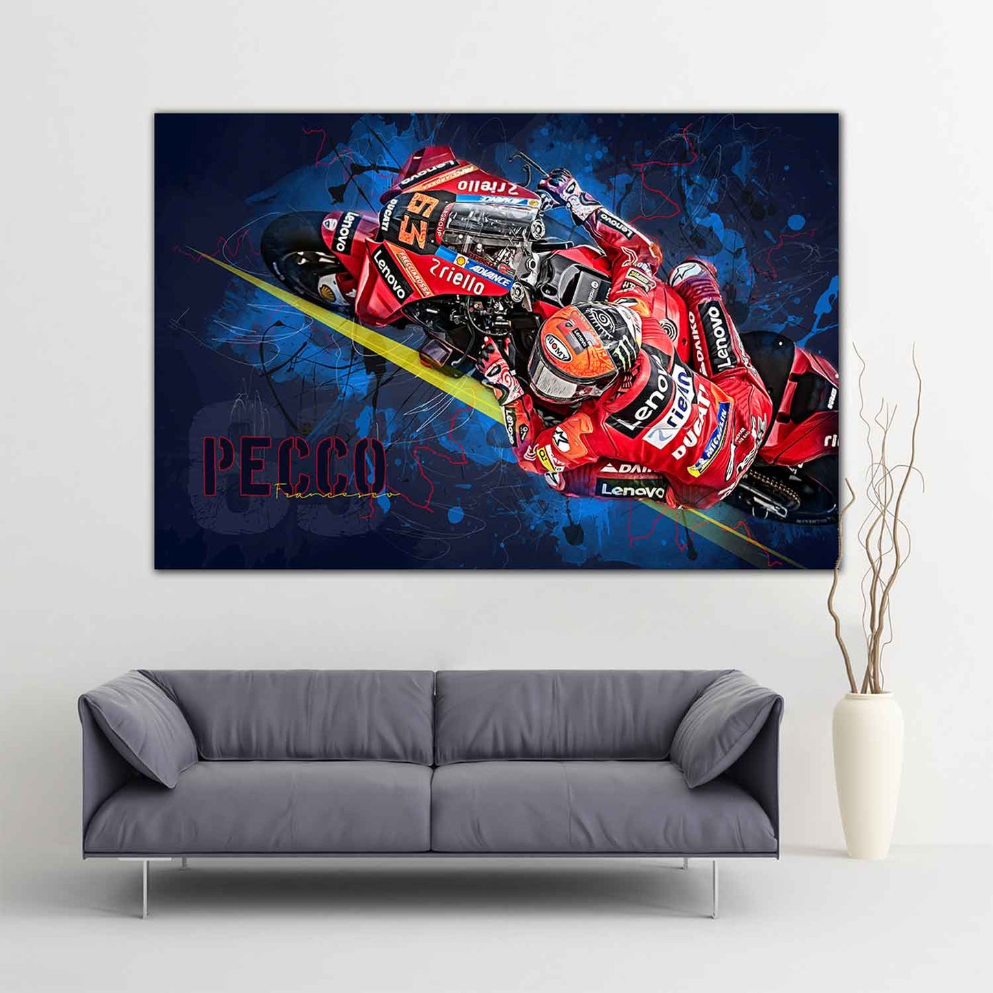 Leinwand Kunstdruck - Francesco Pecco Bagnaia - "Pecco 22" - FB02