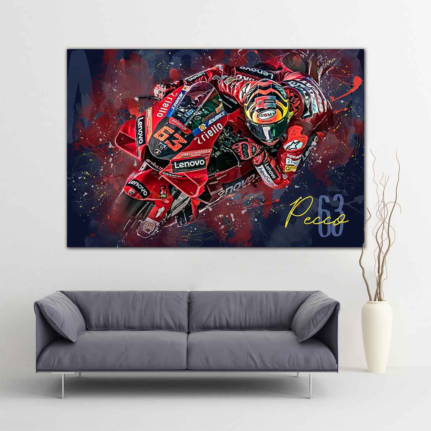 Leinwand Kunstdruck - Francesco Pecco Bagnaia - "Misano 203" - FB03
