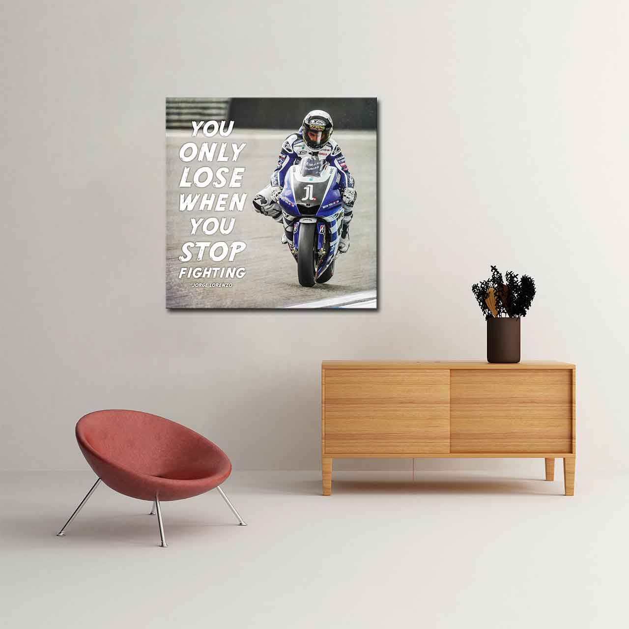 Leinwand Kunstdruck - Jorge Lorenzo - "Zitat fighting" - JL11