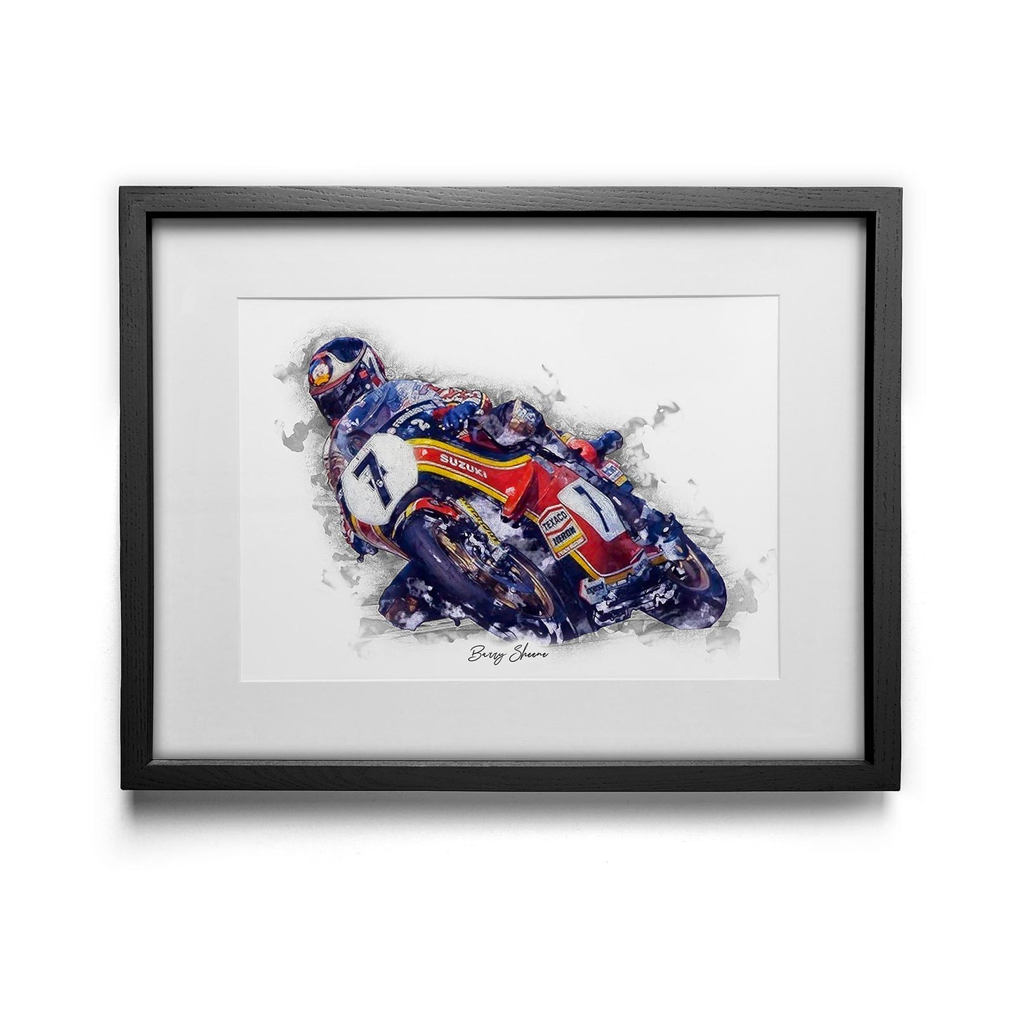 Barry Sheene - Kunstdruck gerahmt - 40 x 30 cm
