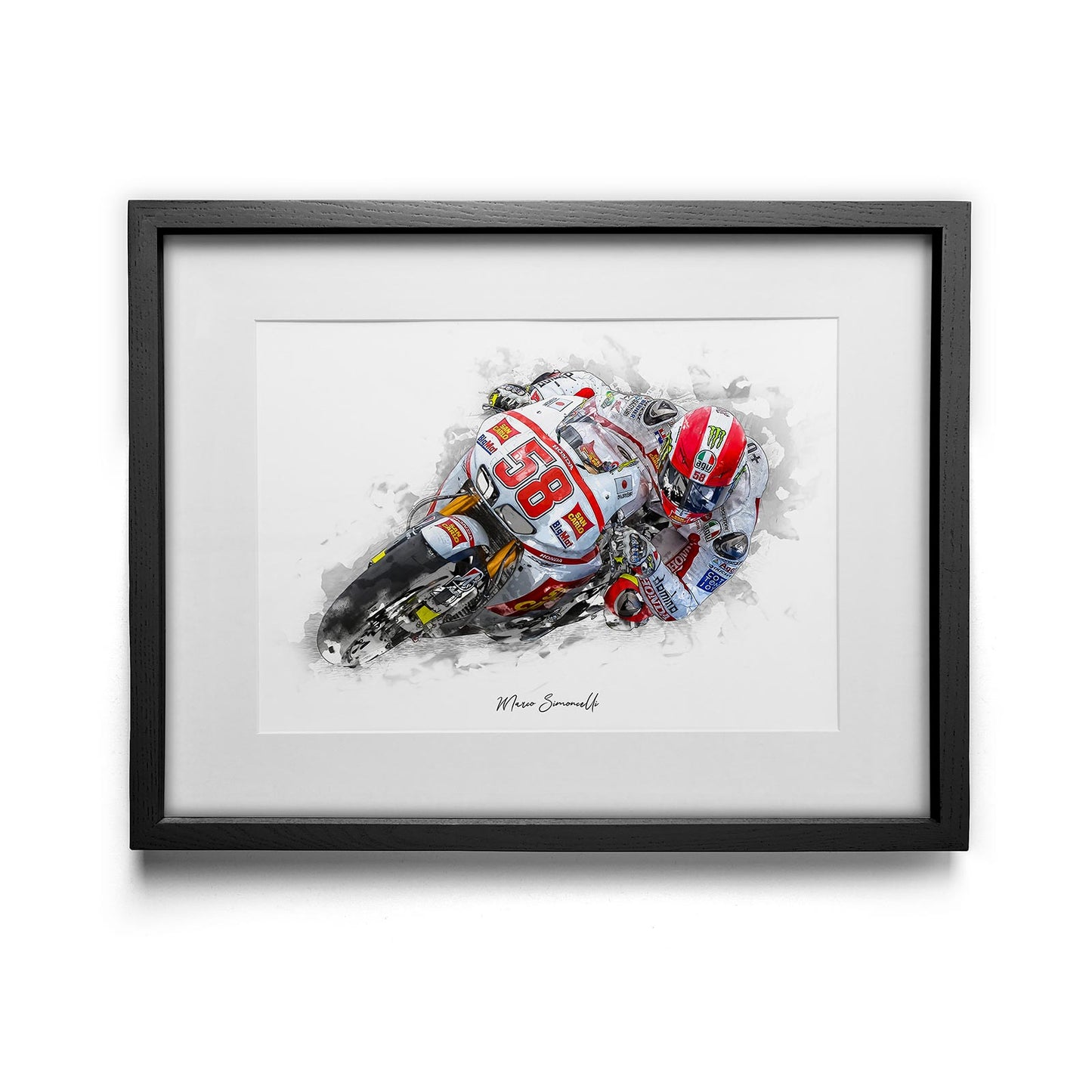 Marco Simoncelli - Kunstdruck gerahmt - 40 x 30 cm