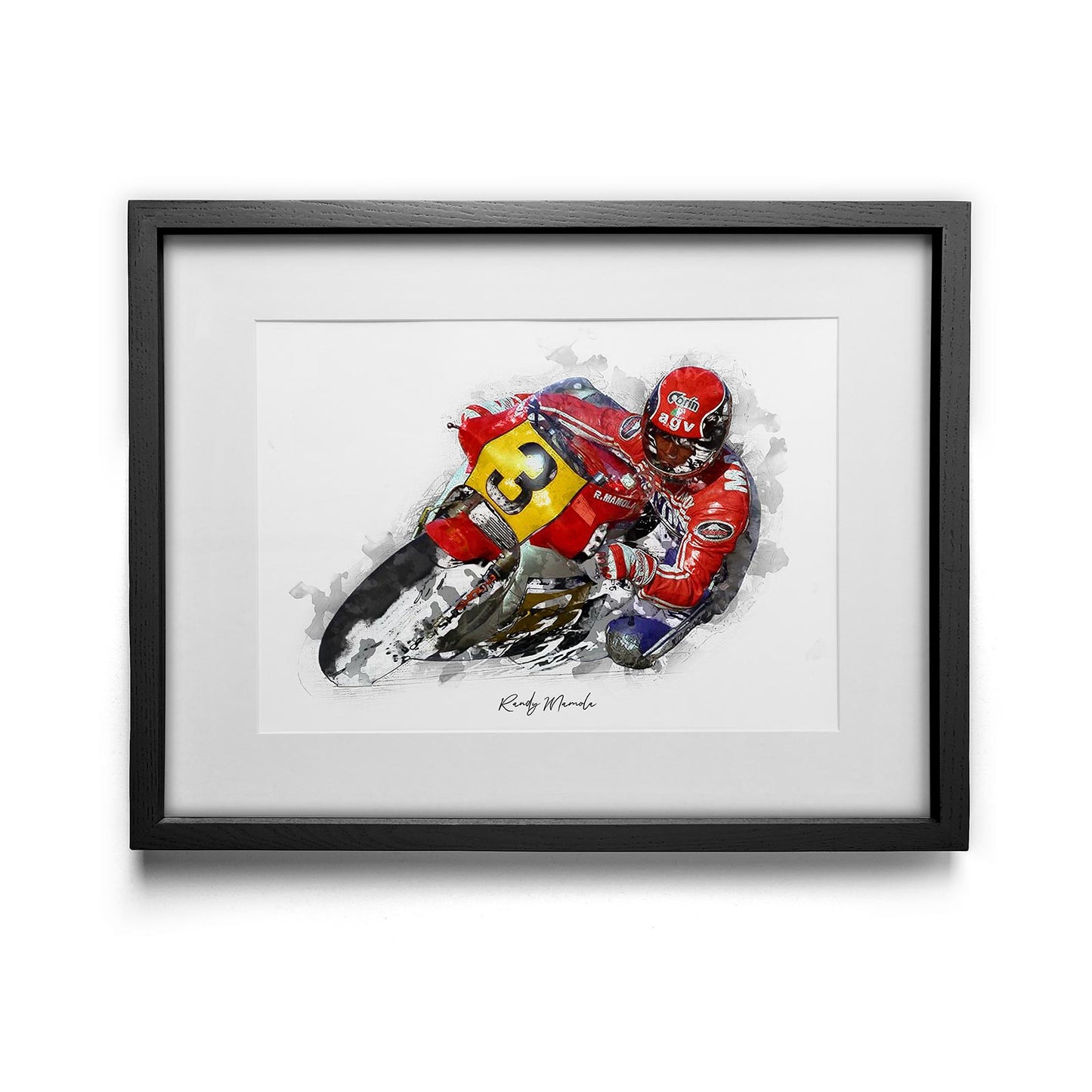 Randy Mamola - Kunstdruck gerahmt - 40 x 30 cm