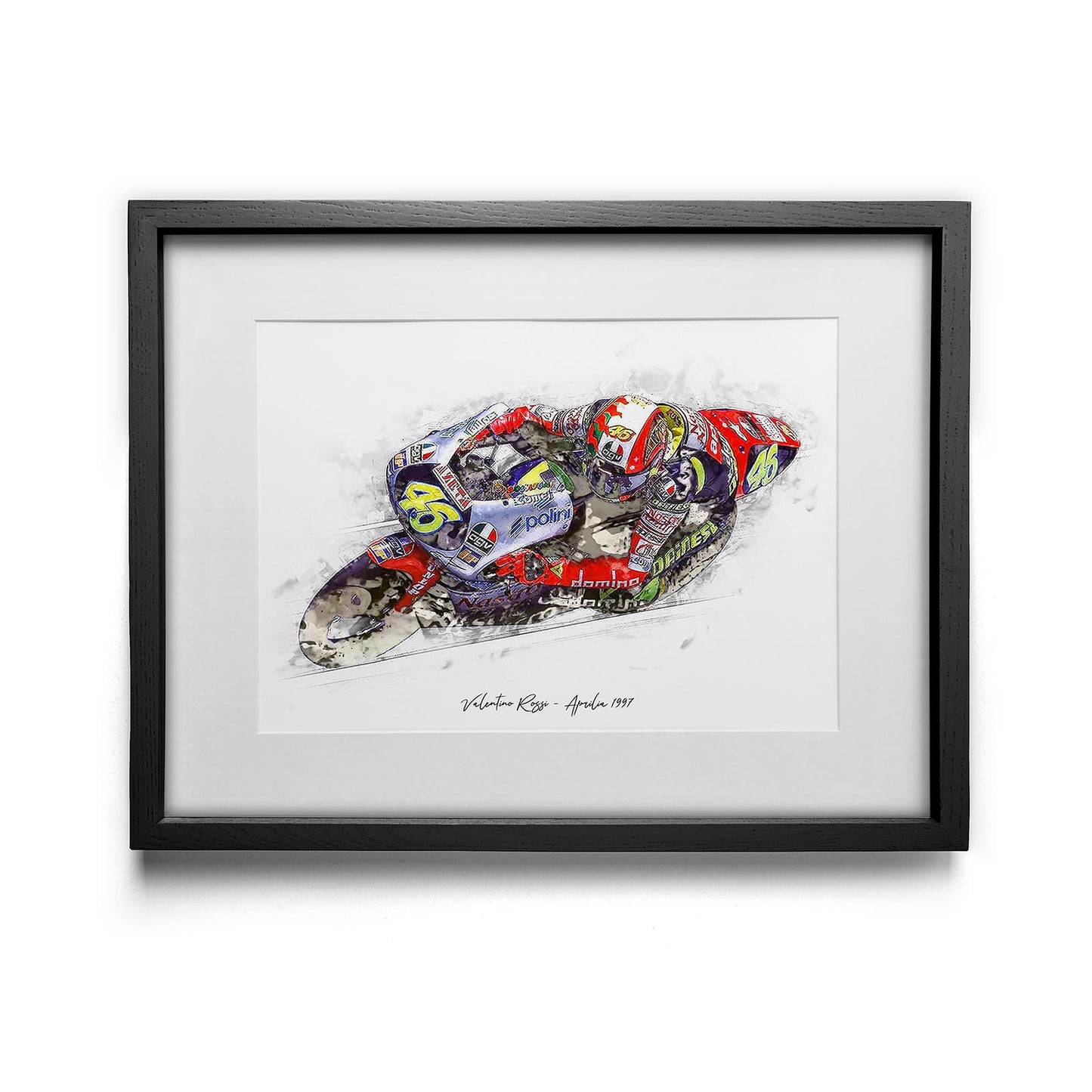 Valentino Rossi - Aprilia 1997 - Kunstdruck gerahmt - 40 x 30 cm