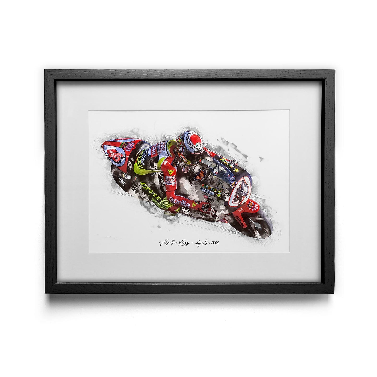Valentino Rossi - Aprilia 1998 - Kunstdruck gerahmt - 40 x 30 cm