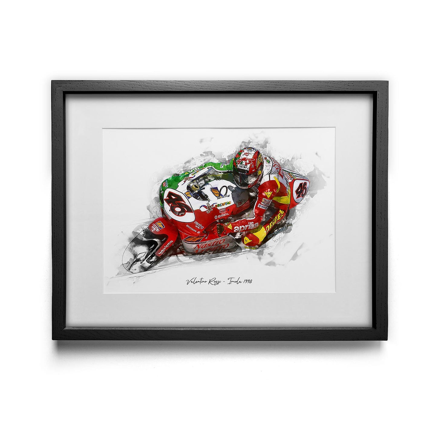 Valentino Rossi - Imola 1998 - Kunstdruck gerahmt - 40 x 30 cm