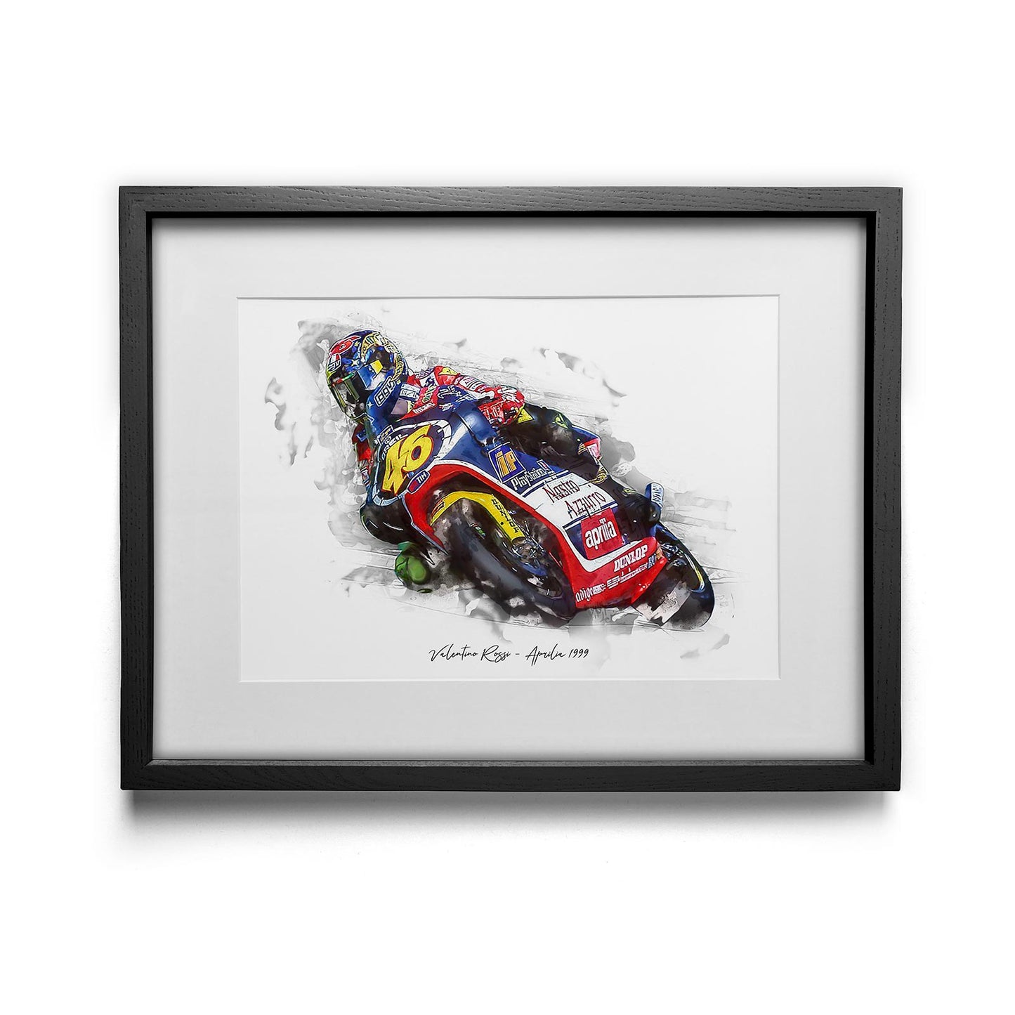 Valentino Rossi - Aprilia 1999 - Kunstdruck gerahmt - 40 x 30 cm