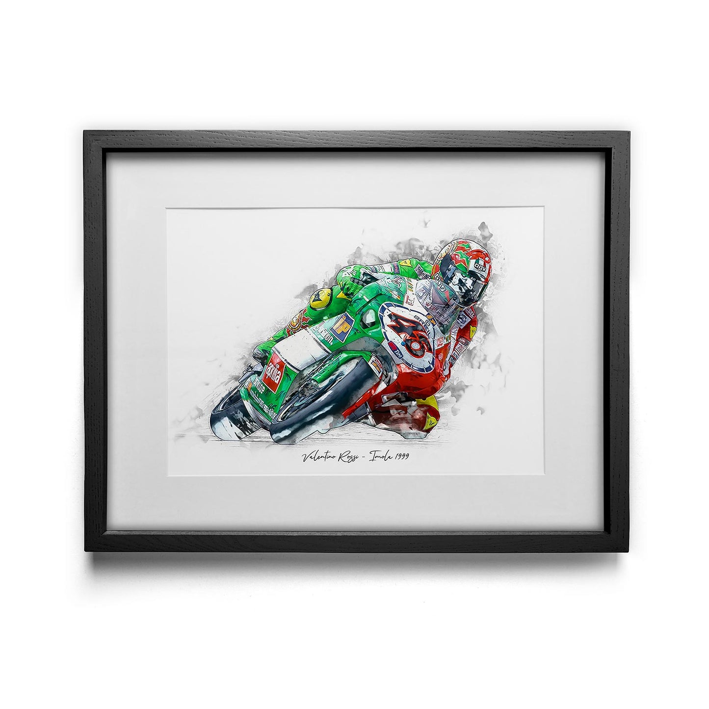 Valentino Rossi - Imola 1999 - Kunstdruck gerahmt - 40 x 30 cm