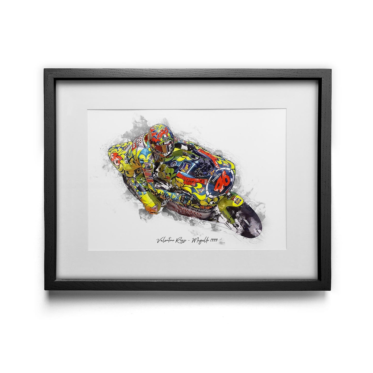 Valentino Rossi - Mugello 1999 - Kunstdruck gerahmt - 40 x 30 cm
