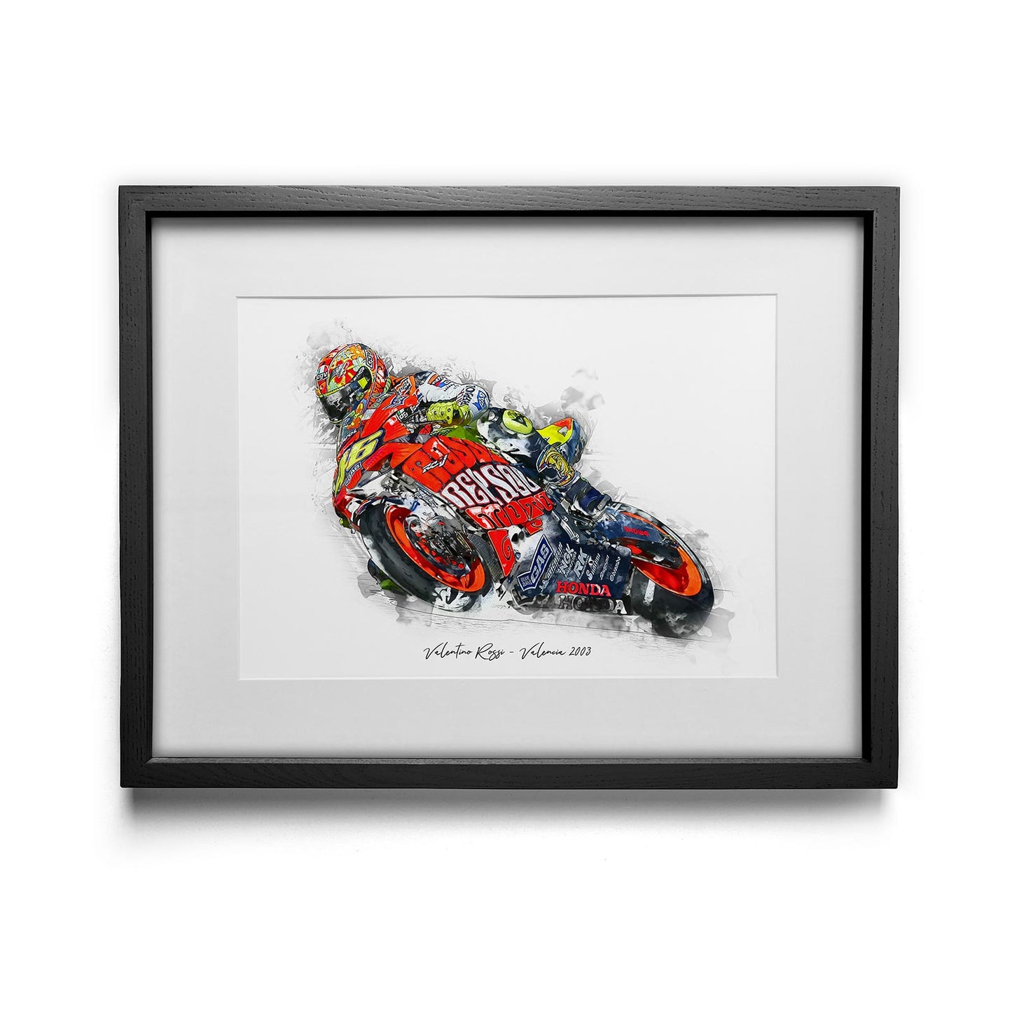 Valentino Rossi - Valencia 2003 - Kunstdruck gerahmt - 40 x 30 cm