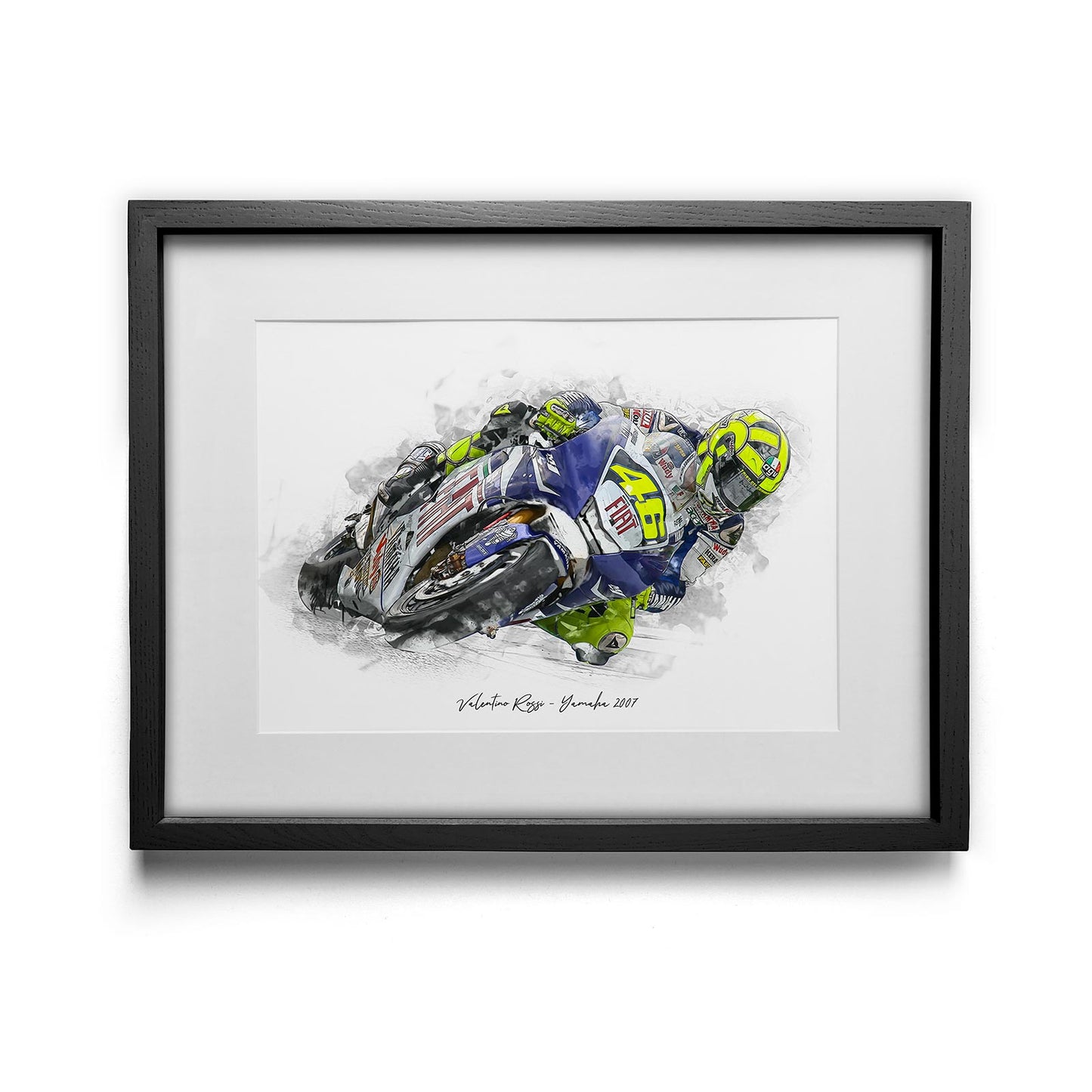 Valentino Rossi - Yamaha 2007 - Kunstdruck gerahmt - 40 x 30 cm