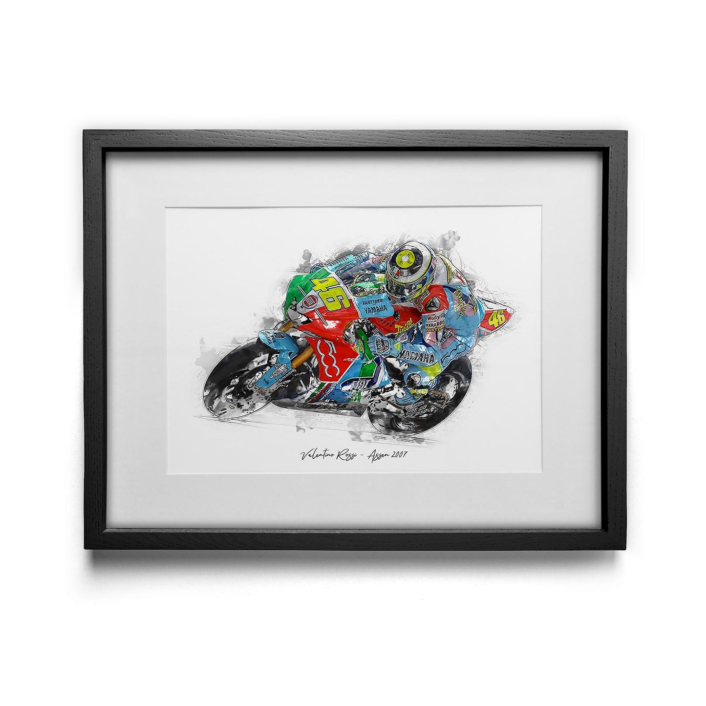 Valentino Rossi - Assen 2007 - Kunstdruck gerahmt - 40 x 30 cm