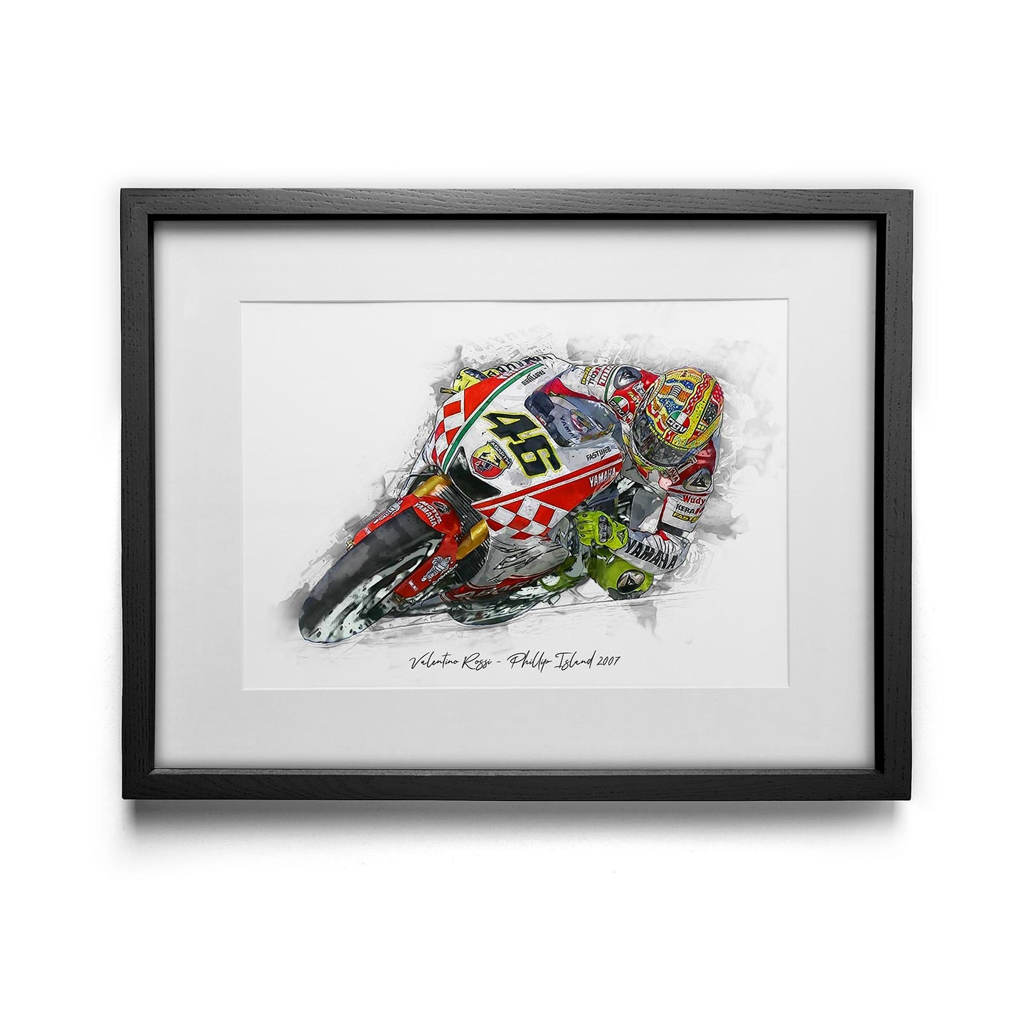 Valentino Rossi - Phillip Island 2007 - Kunstdruck gerahmt - 40 x 30 cm